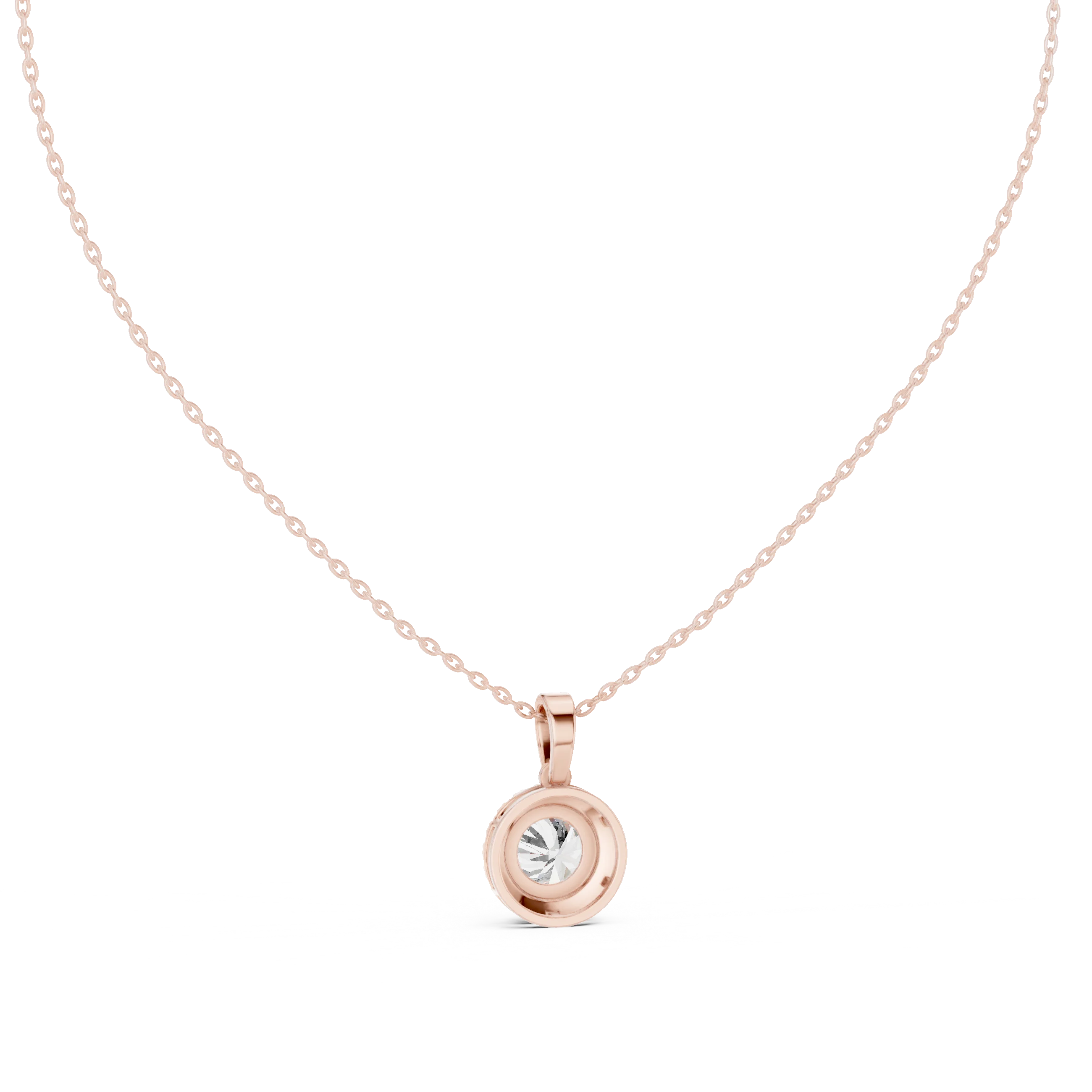 Radiant Halo Round Diamond Pendant