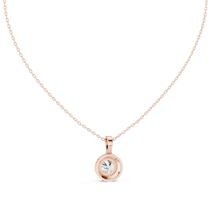Radiant Halo Round Diamond Pendant