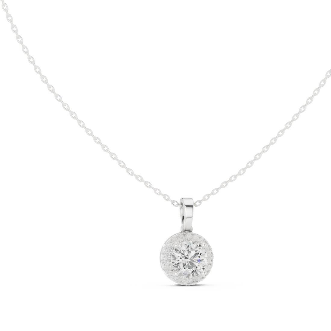 Radiant Halo Round Diamond Pendant