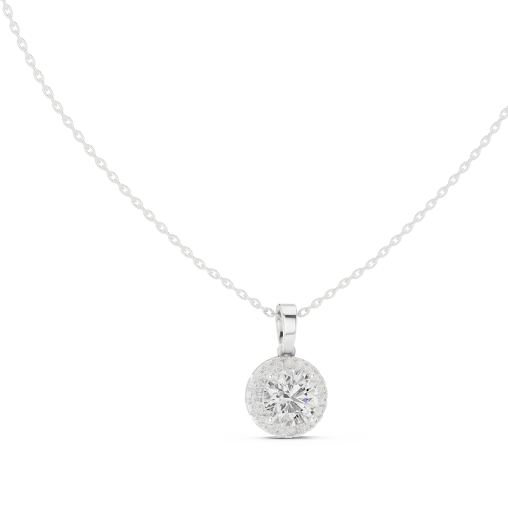Radiant Halo Round Diamond Pendant