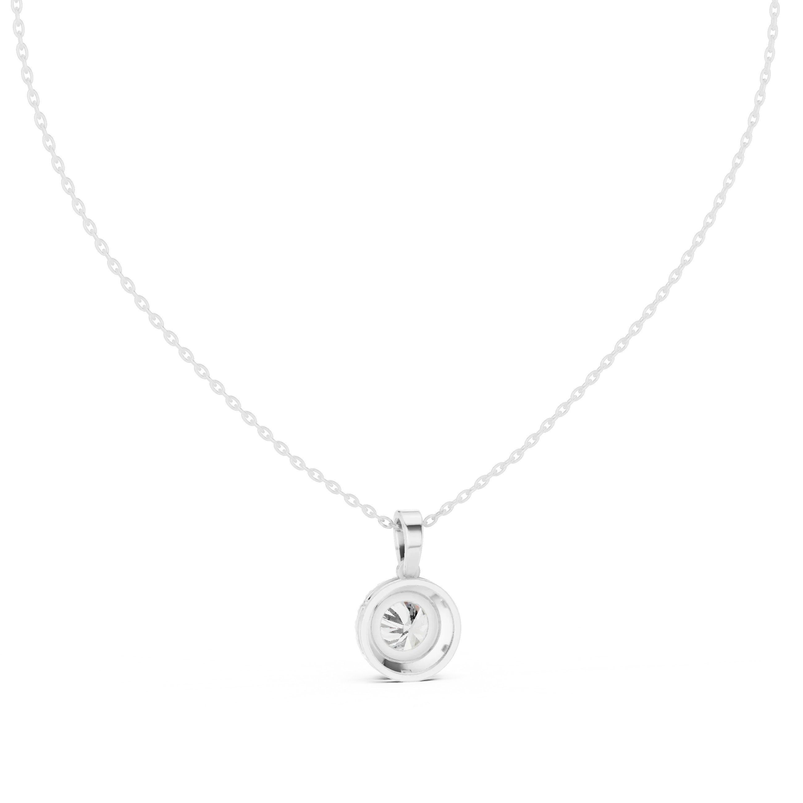 Radiant Halo Round Diamond Pendant