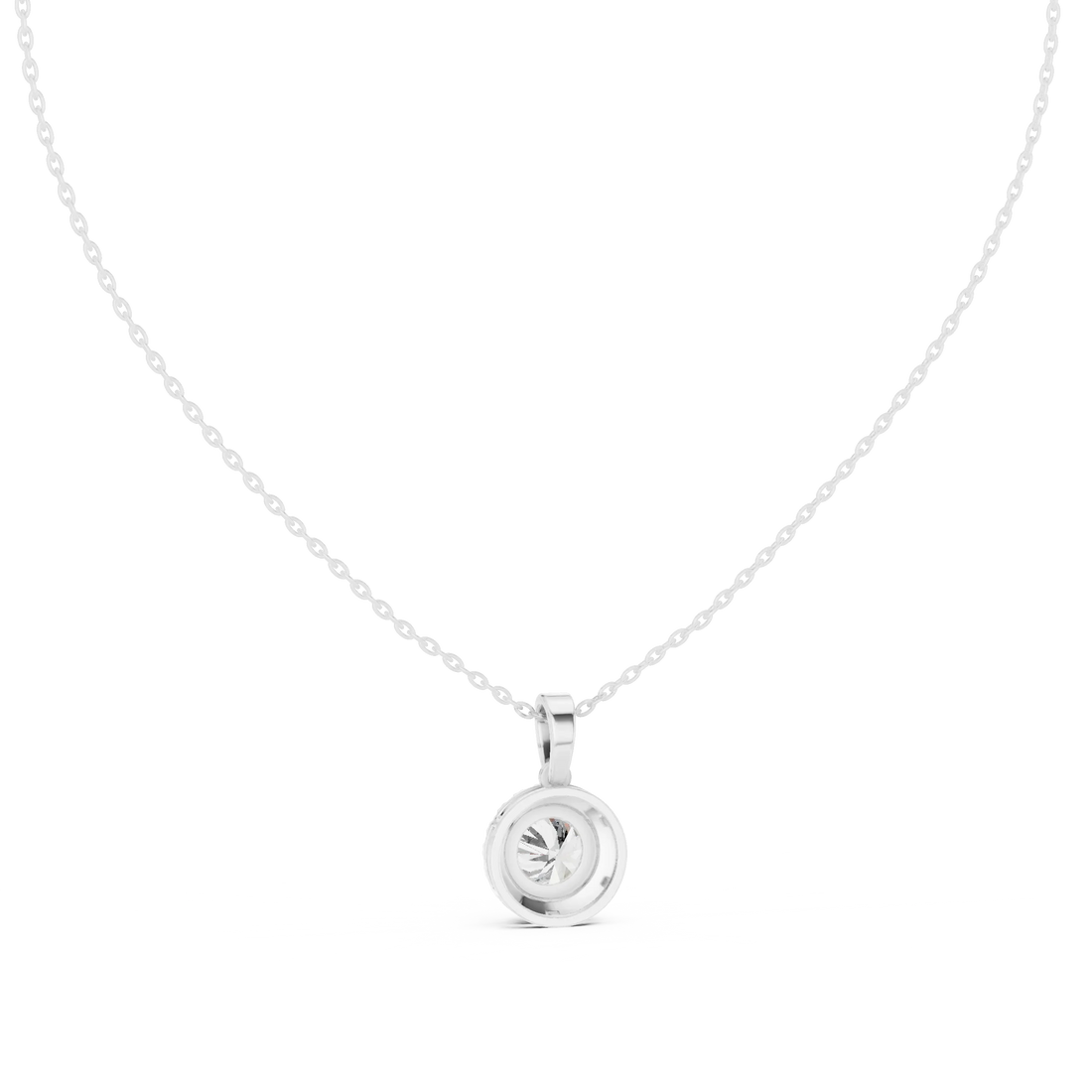 Radiant Halo Round Diamond Pendant