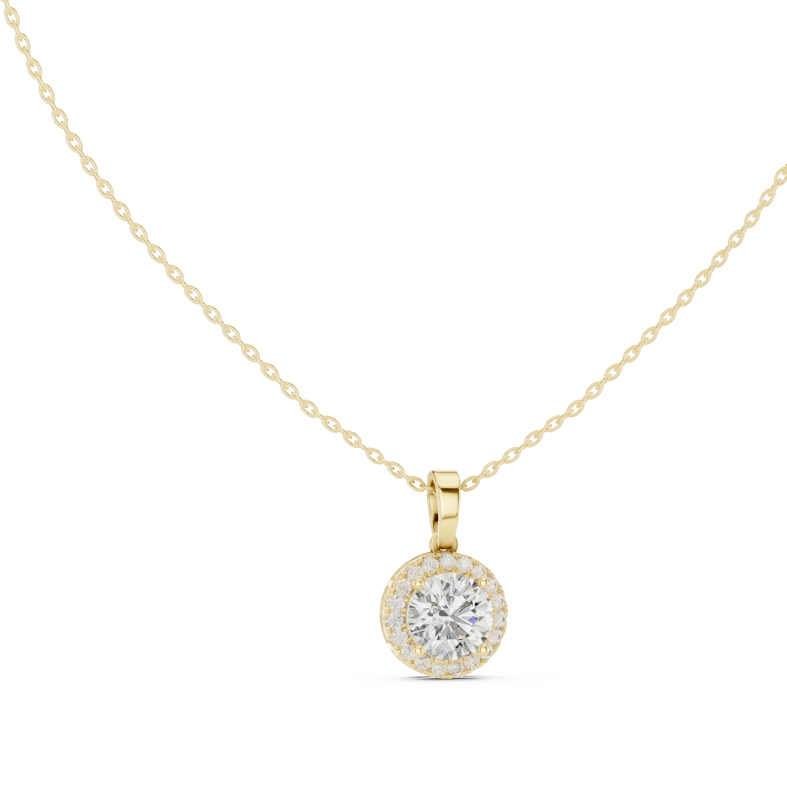 Radiant Halo Round Diamond Pendant