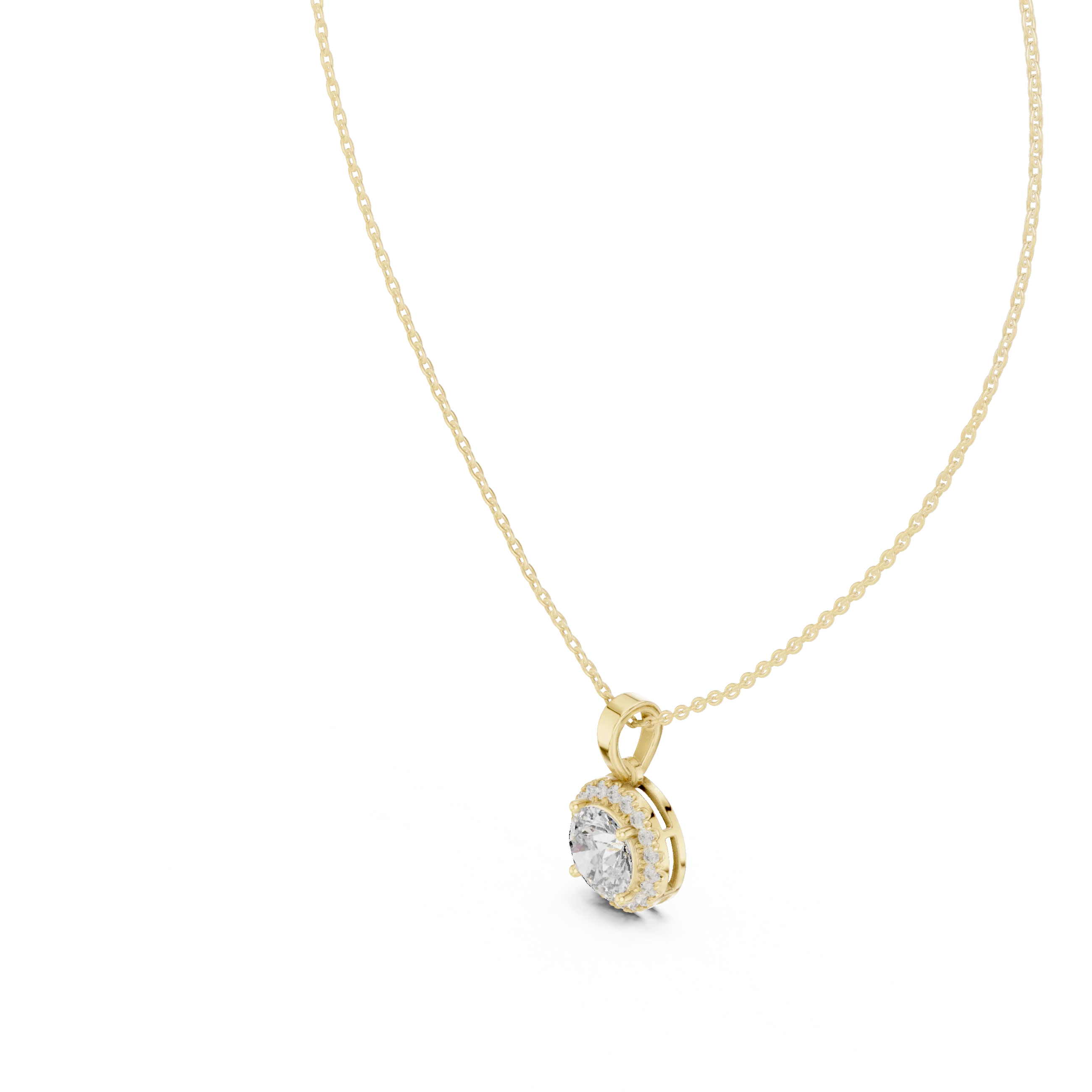 Radiant Halo Round Diamond Pendant