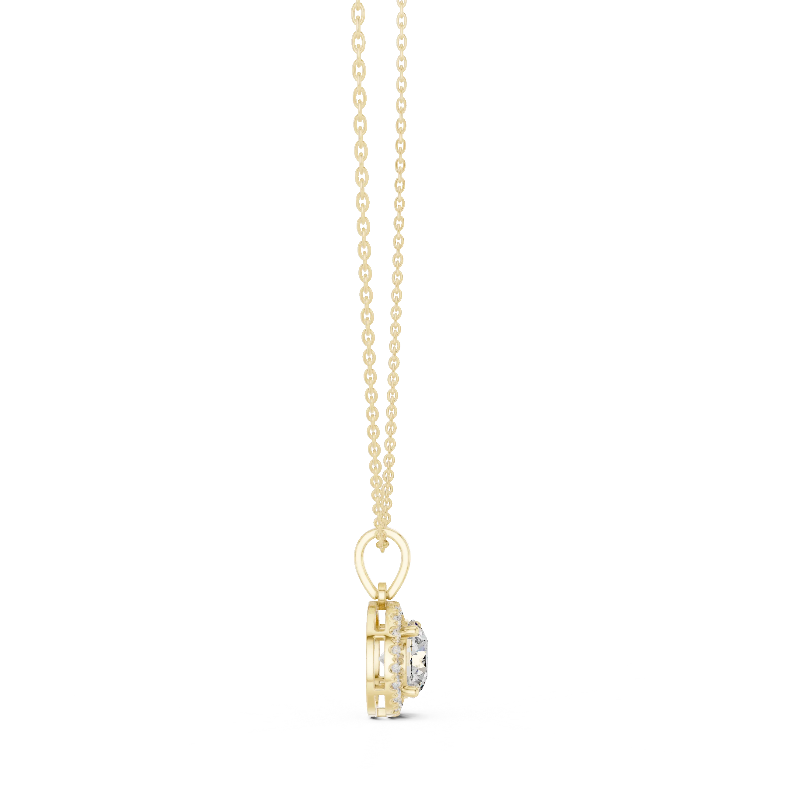 Radiant Halo Round Diamond Pendant