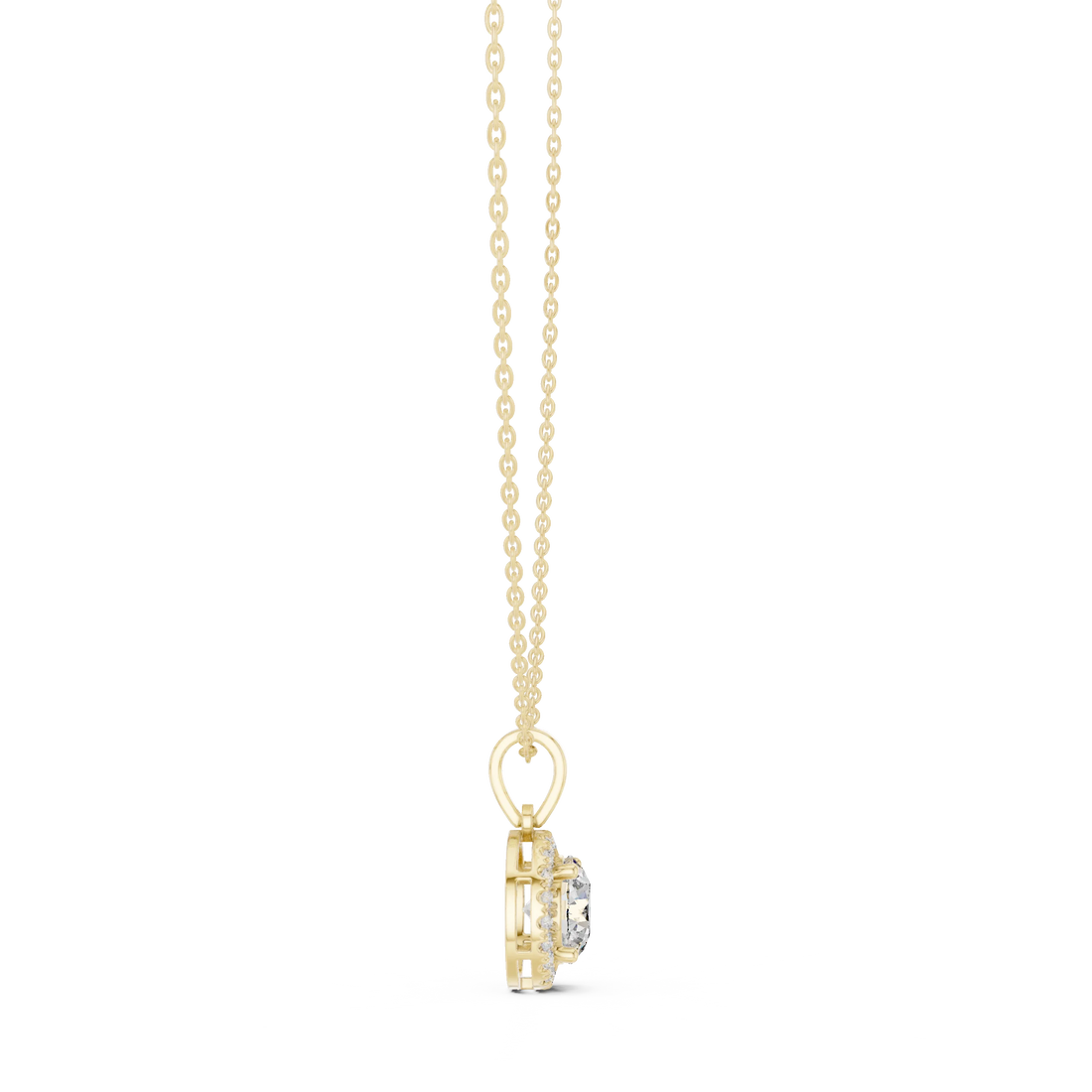 Radiant Halo Round Diamond Pendant