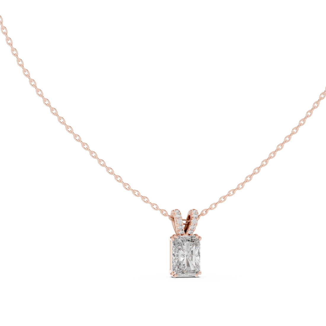 Celeste Radiant Solitaire Diamond Pendant