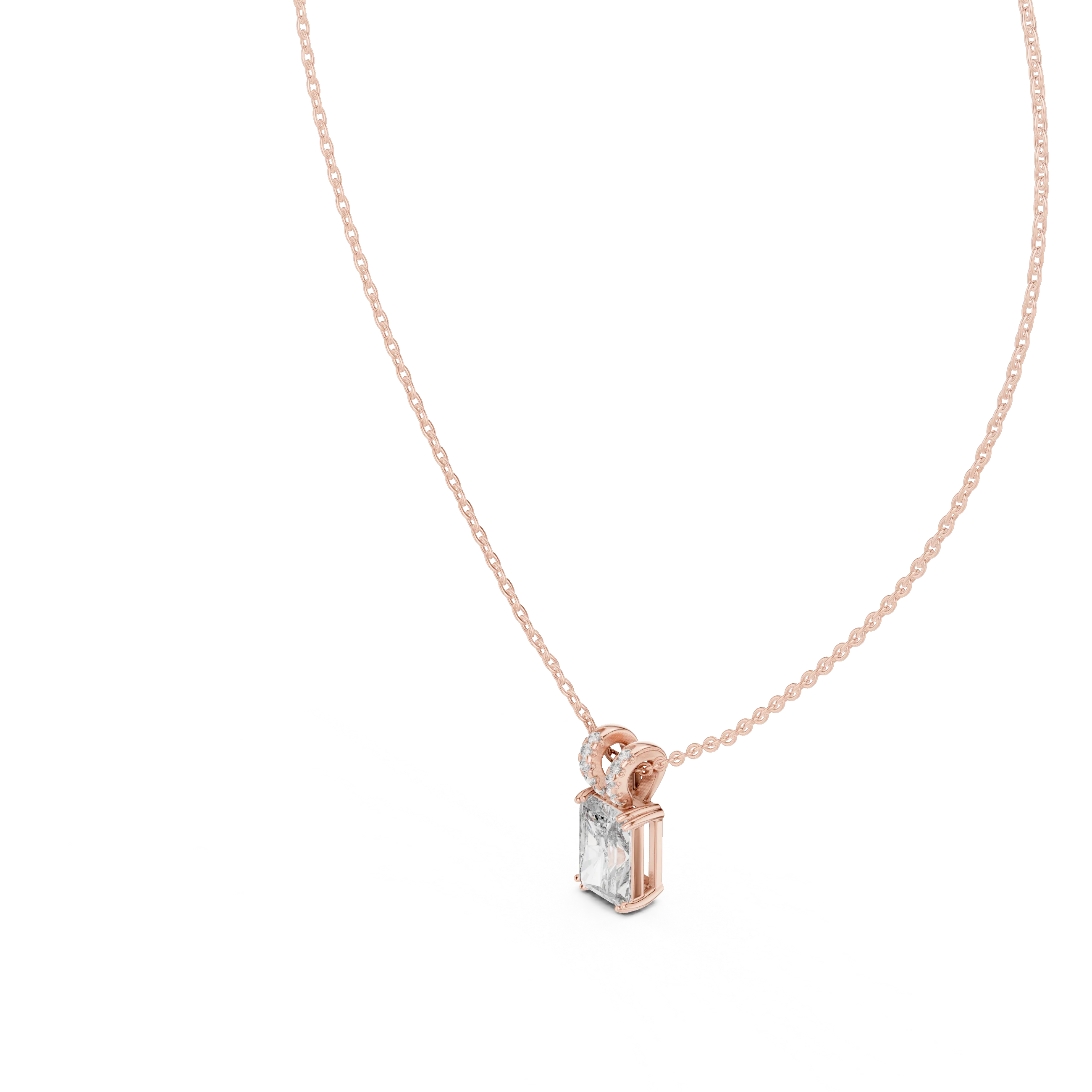 Celeste Radiant Solitaire Diamond Pendant