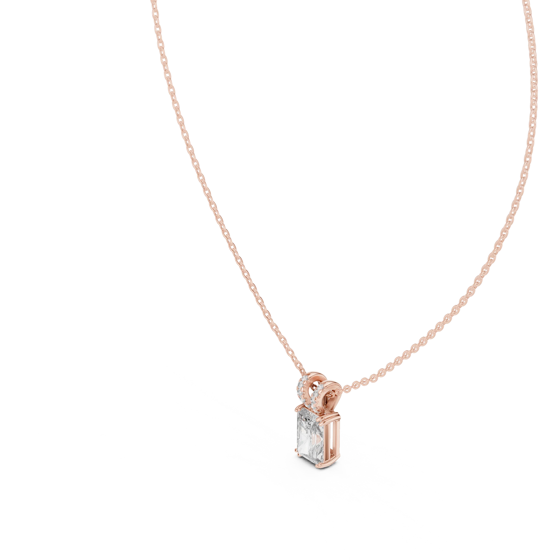 Celeste Radiant Solitaire Diamond Pendant