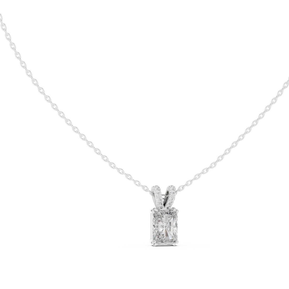 Celeste Radiant Solitaire Diamond Pendant