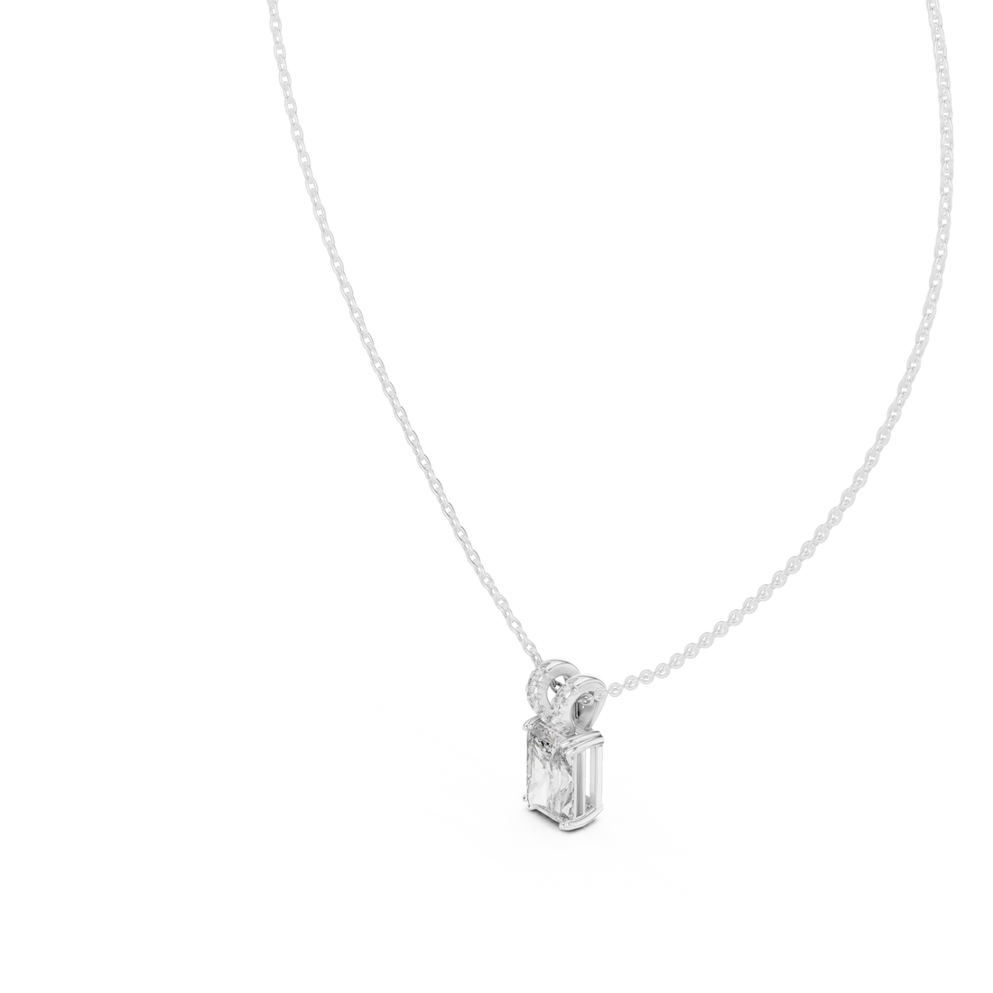 Celeste Radiant Solitaire Diamond Pendant