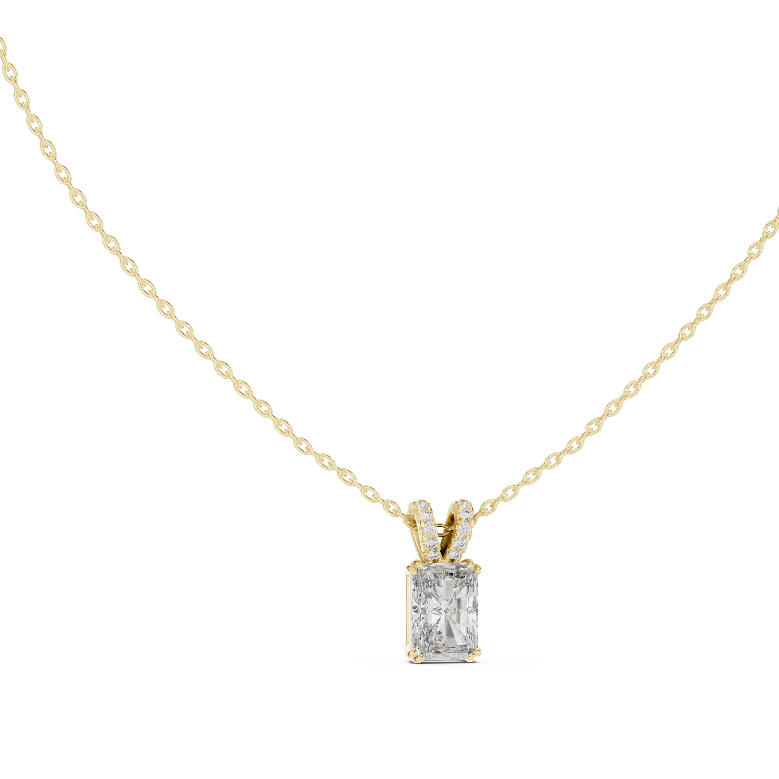 Celeste Radiant Solitaire Diamond Pendant
