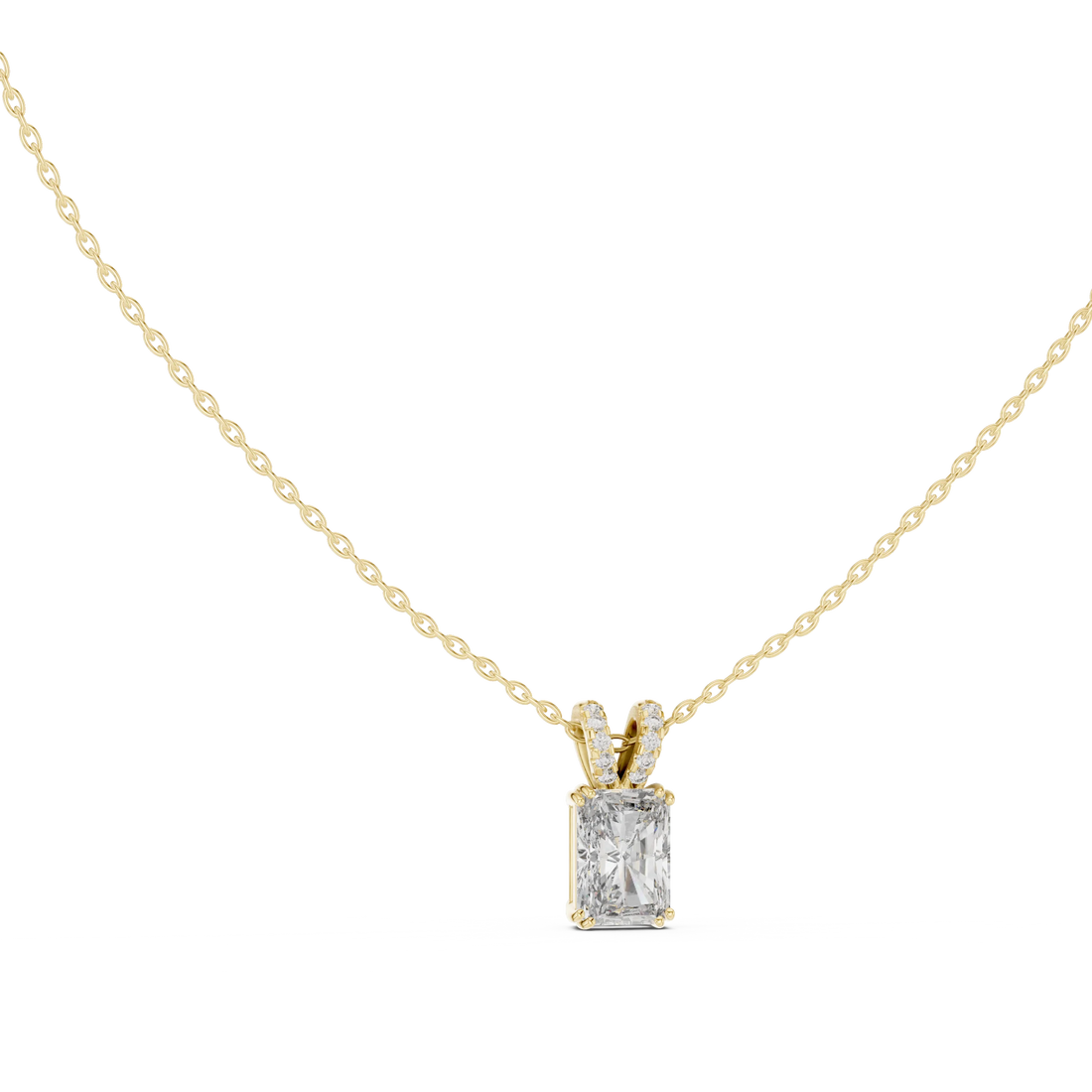Celeste Radiant Solitaire Diamond Pendant