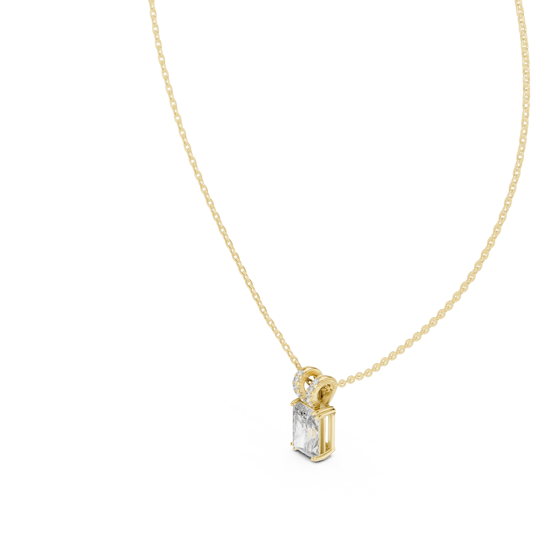 Celeste Radiant Solitaire Diamond Pendant