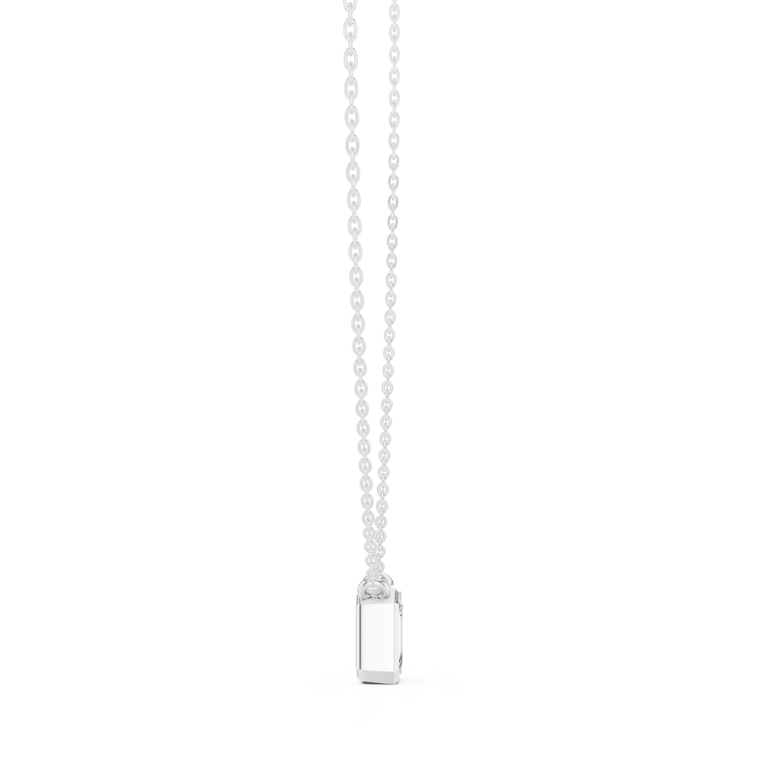 Refined Emerald Bezel Solitaire Diamond Pendant