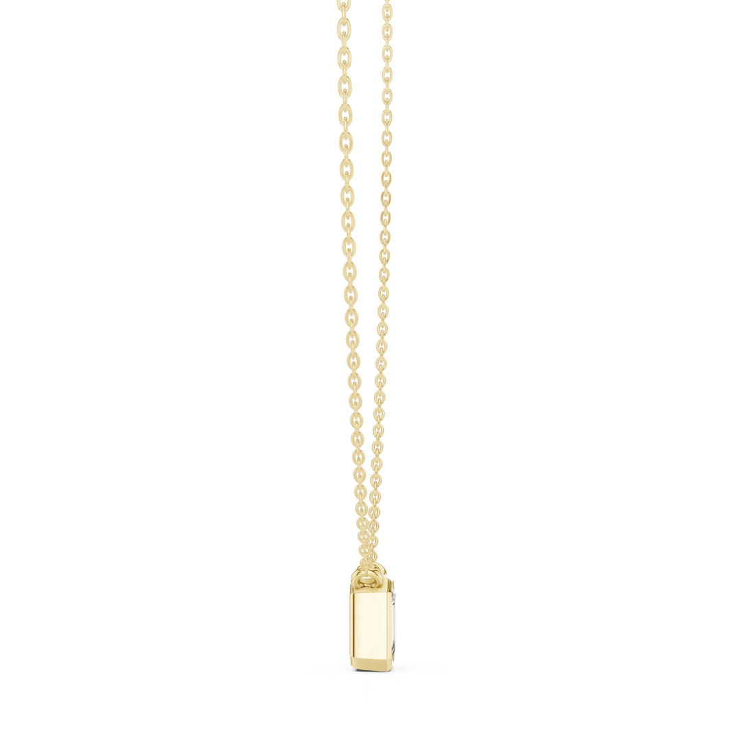 Refined Emerald Bezel Solitaire Diamond Pendant