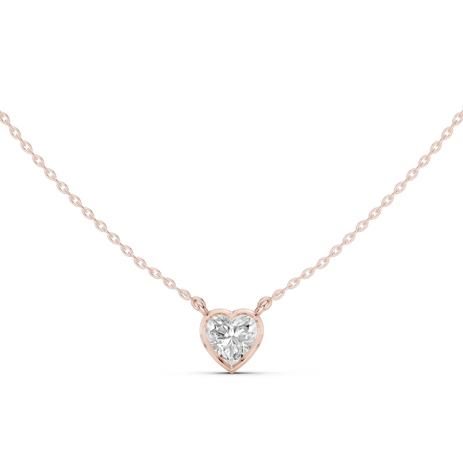 Amour Heart Bezel Solitaire Diamond Pendant