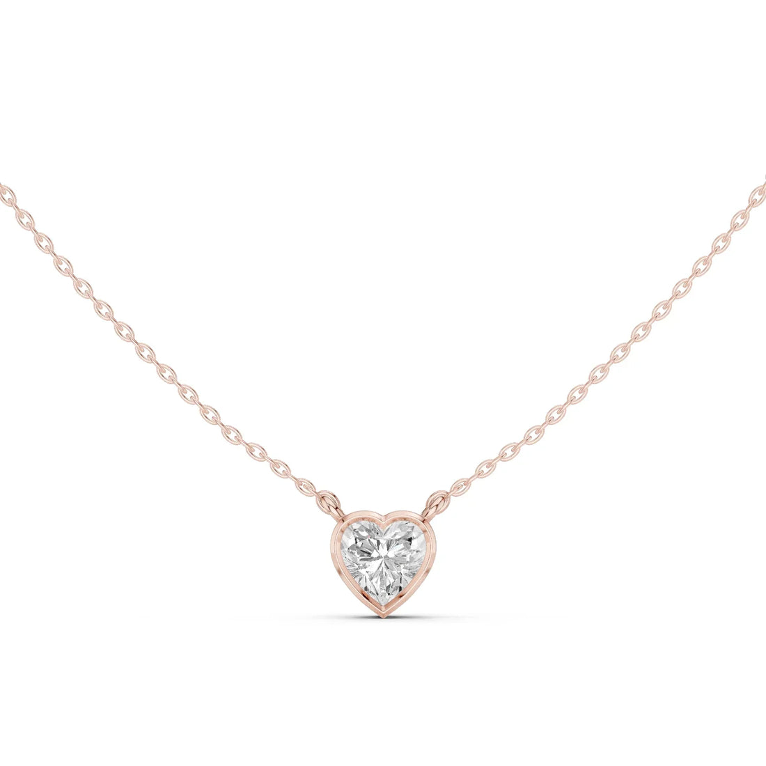 Amour Heart Bezel Solitaire Diamond Pendant
