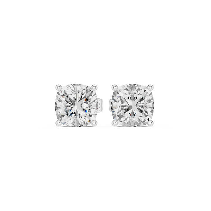 Cushion Cut Solitaire Diamond Stud Earrings