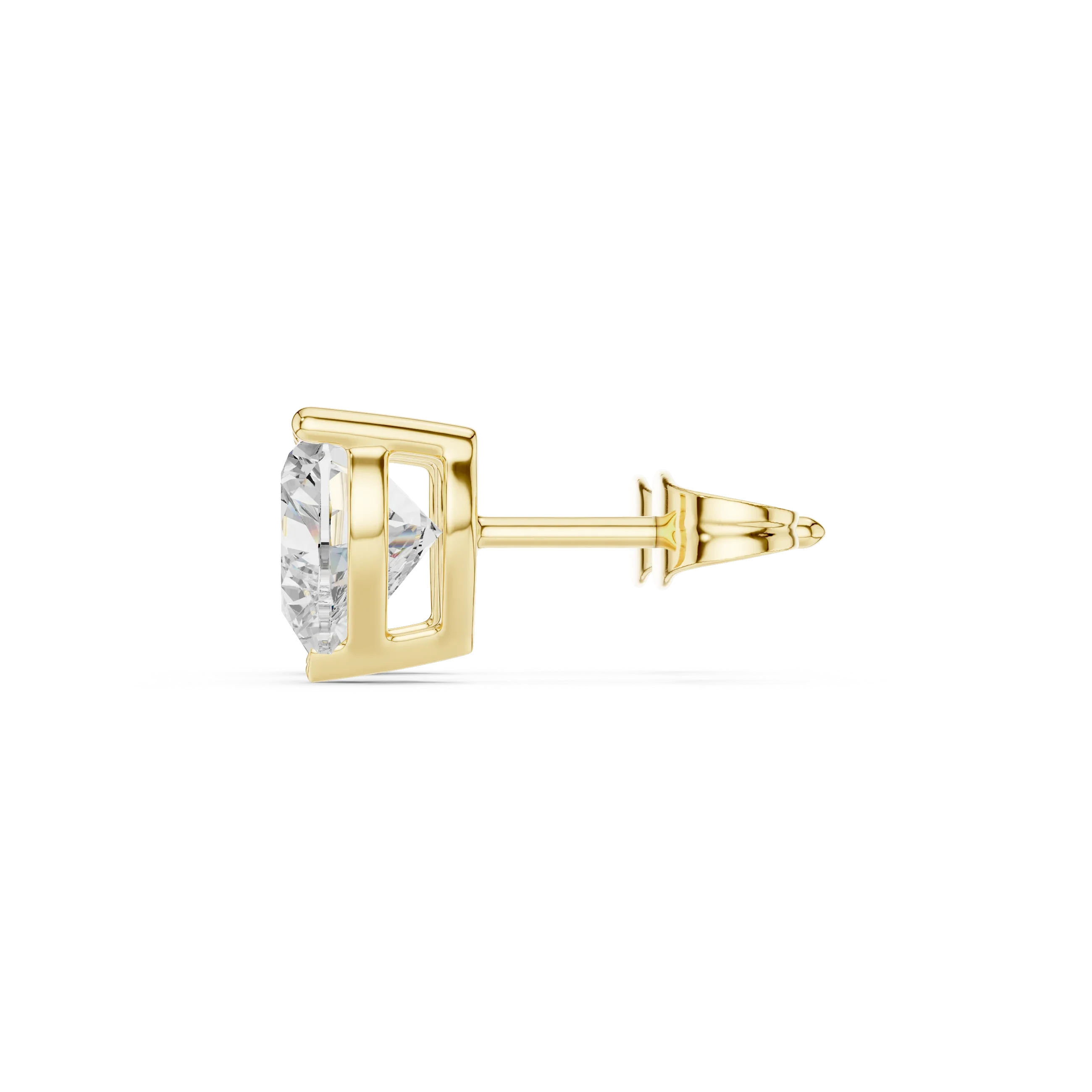 Heart Cut Solitaire Diamond Stud Earrings