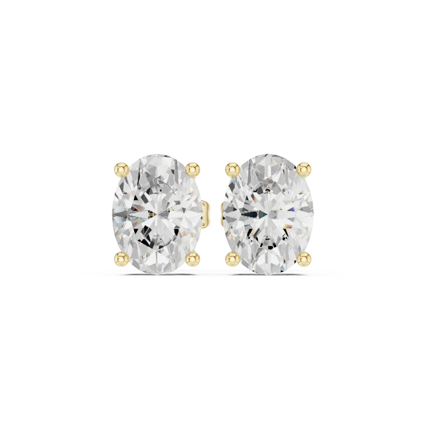 Timeless Oval Solitaire Diamond Stud Earrings