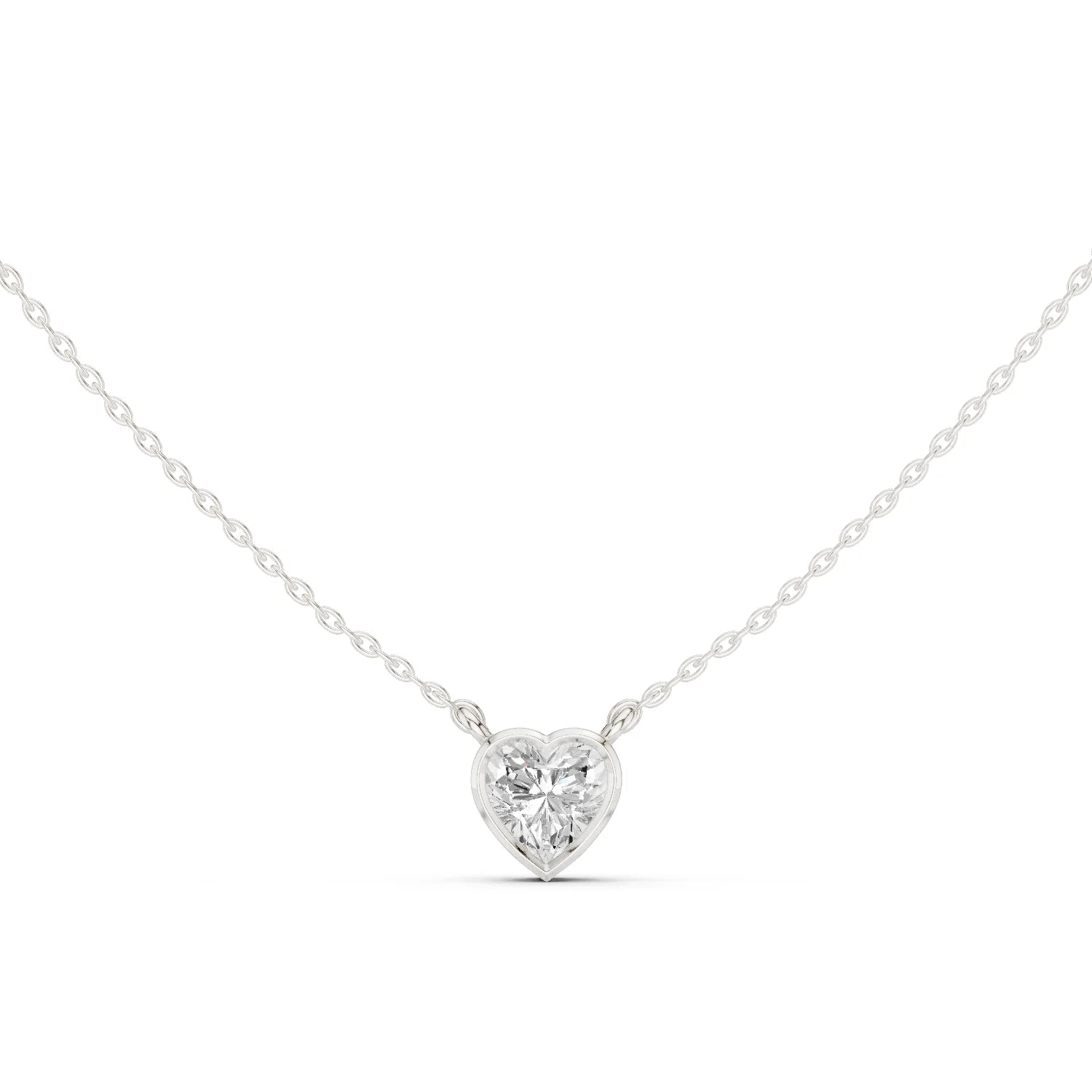 Amour Heart Bezel Solitaire Diamond Pendant