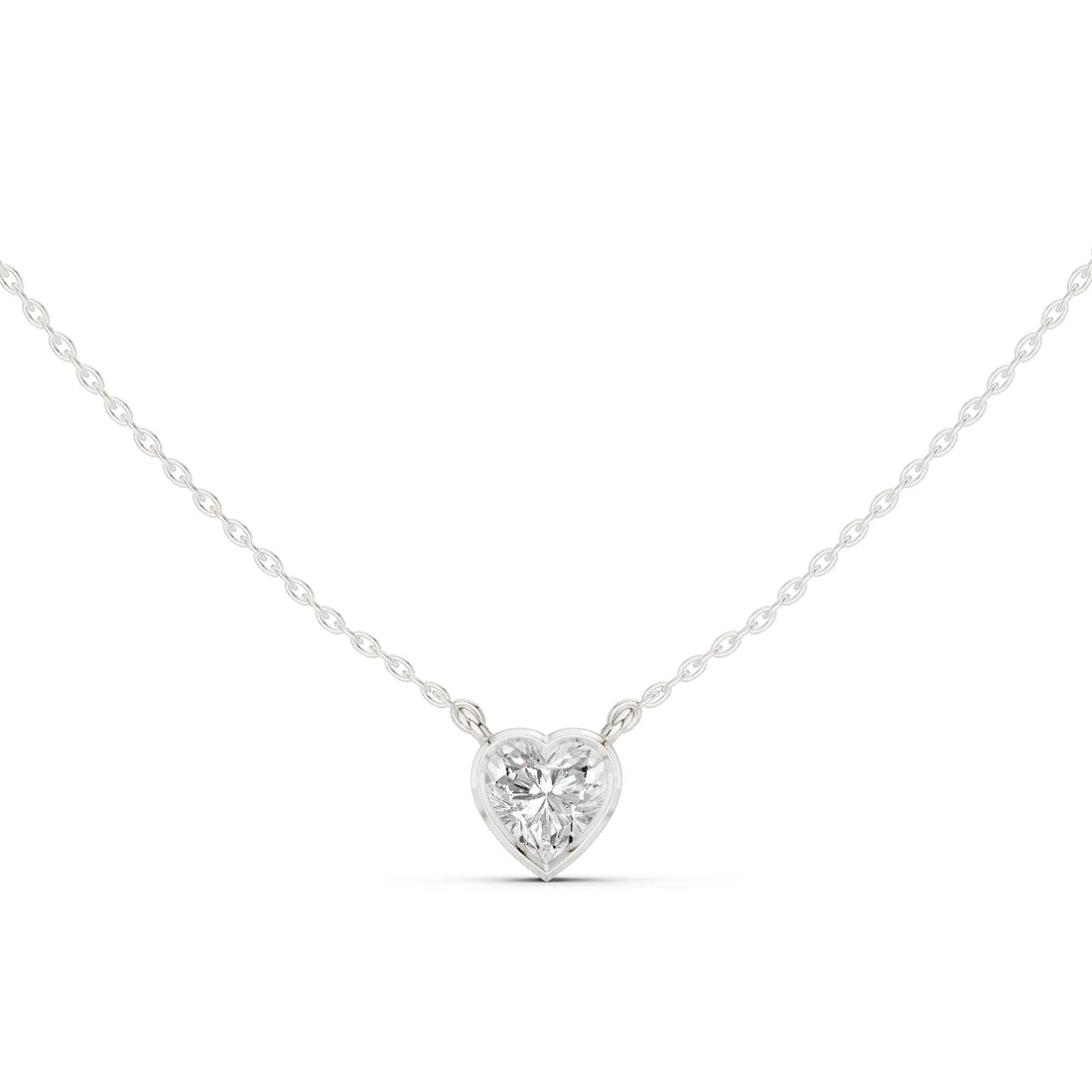 Amour Heart Bezel Solitaire Diamond Pendant