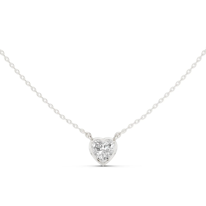 Amour Heart Bezel Solitaire Diamond Pendant