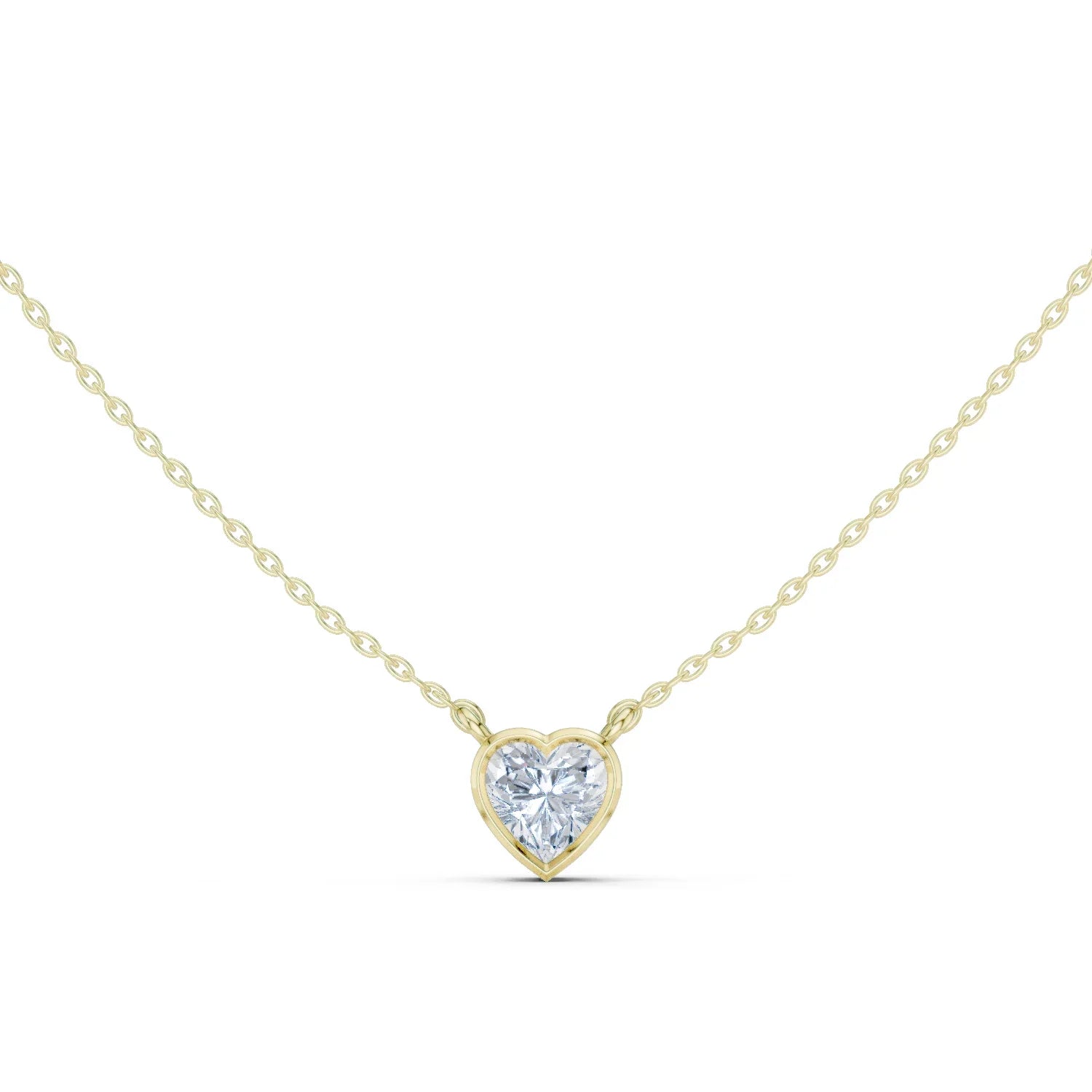 Amour Heart Bezel Solitaire Diamond Pendant