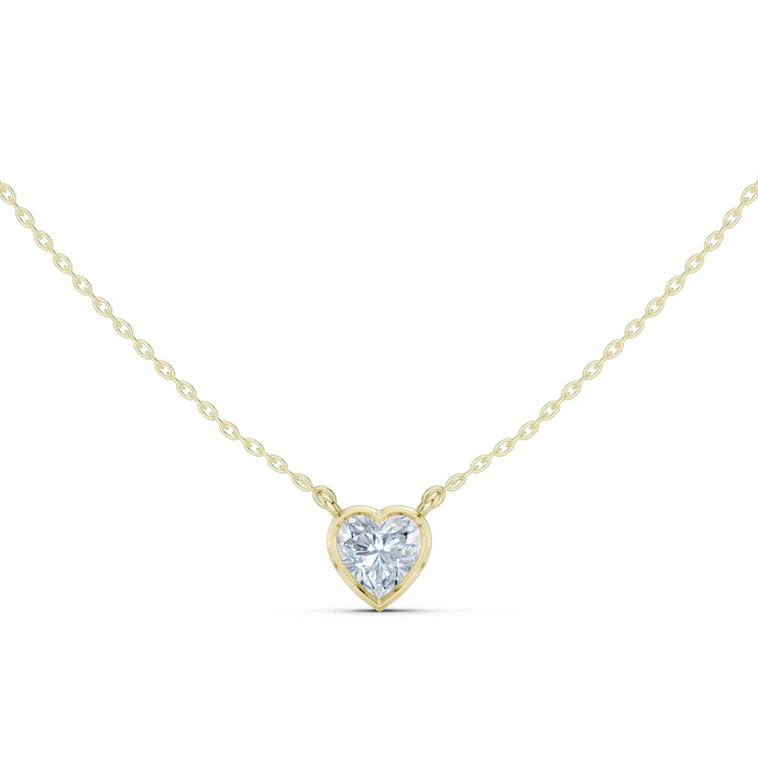 Amour Heart Bezel Solitaire Diamond Pendant