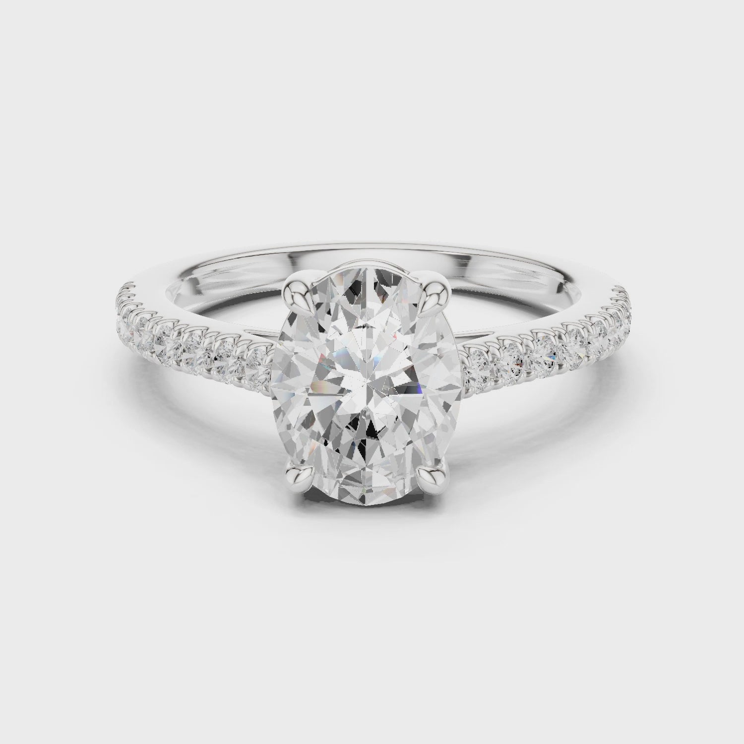 Oval Engagement Pavé Ring