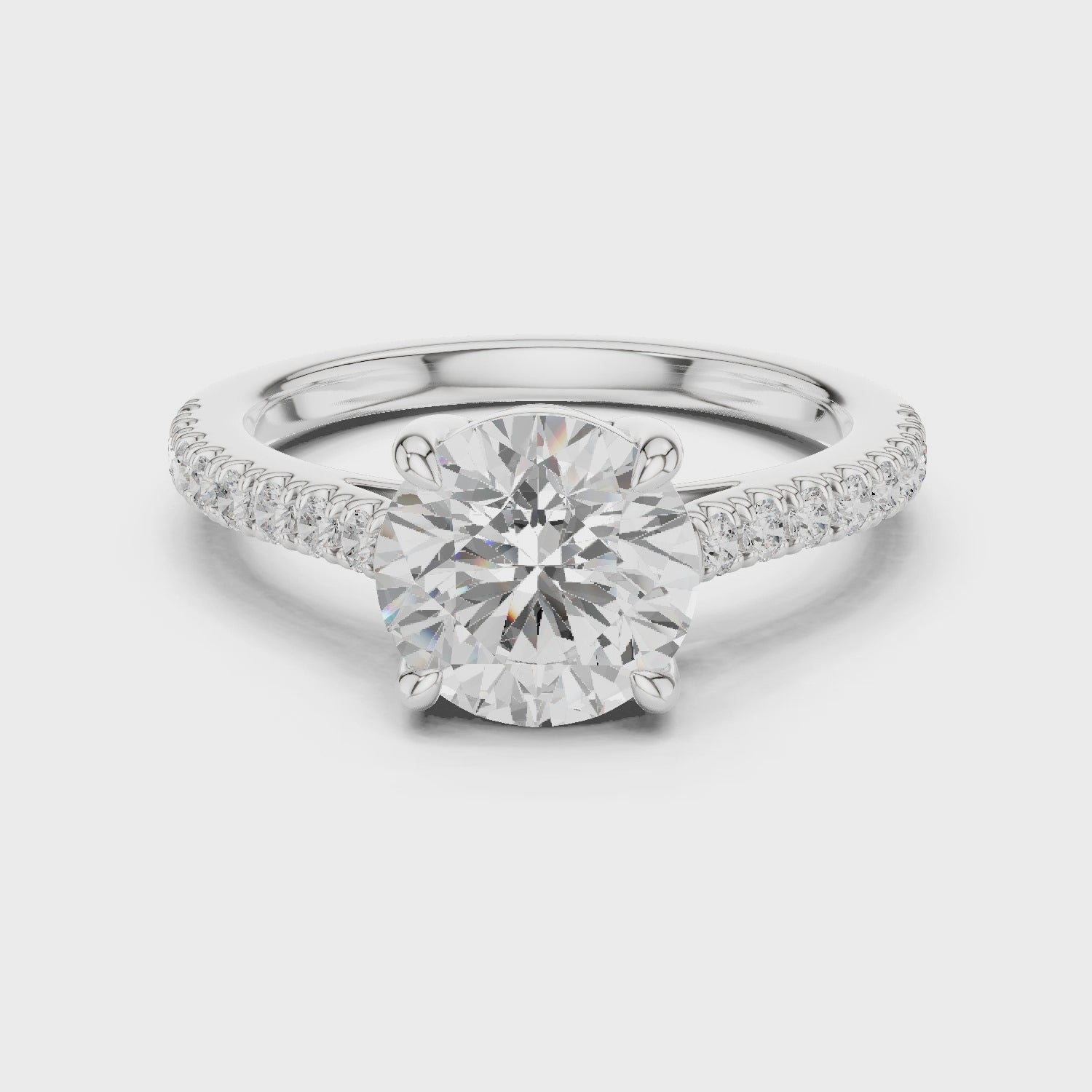 Round Engagement Pavé Ring