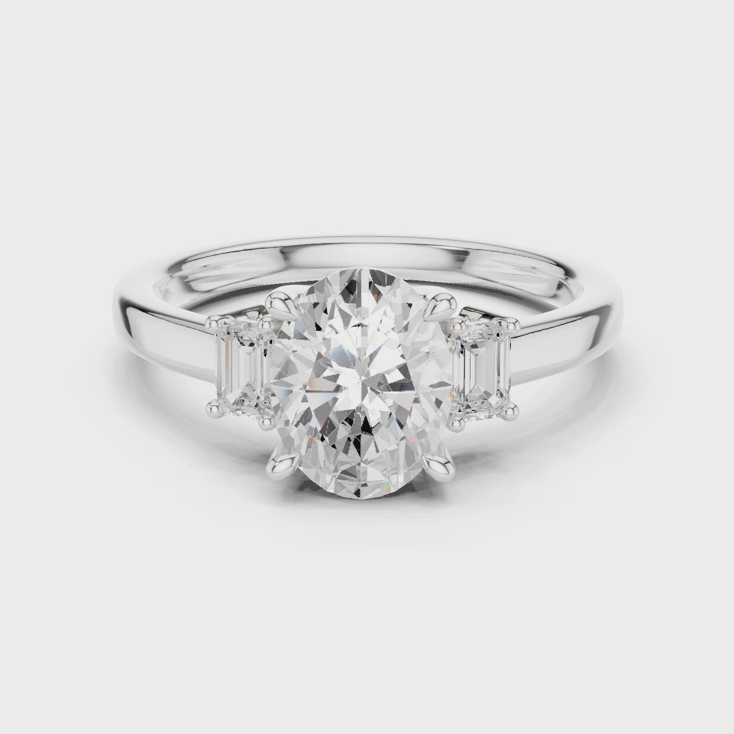 Oval Engagement Trilogy Ring