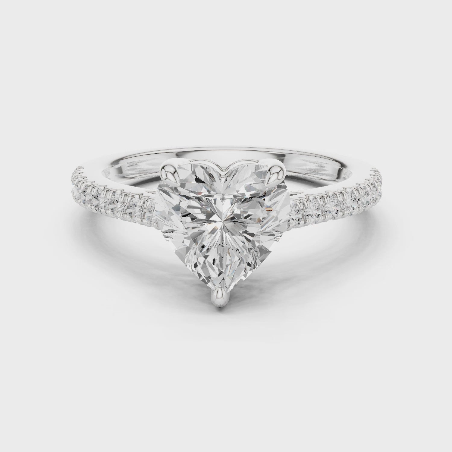 Heart Engagement Pavé Ring