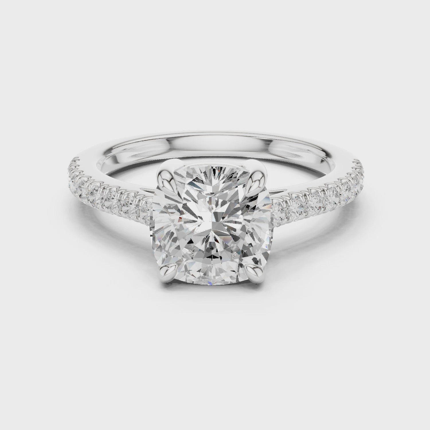 Cushion Engagement Pavé Ring