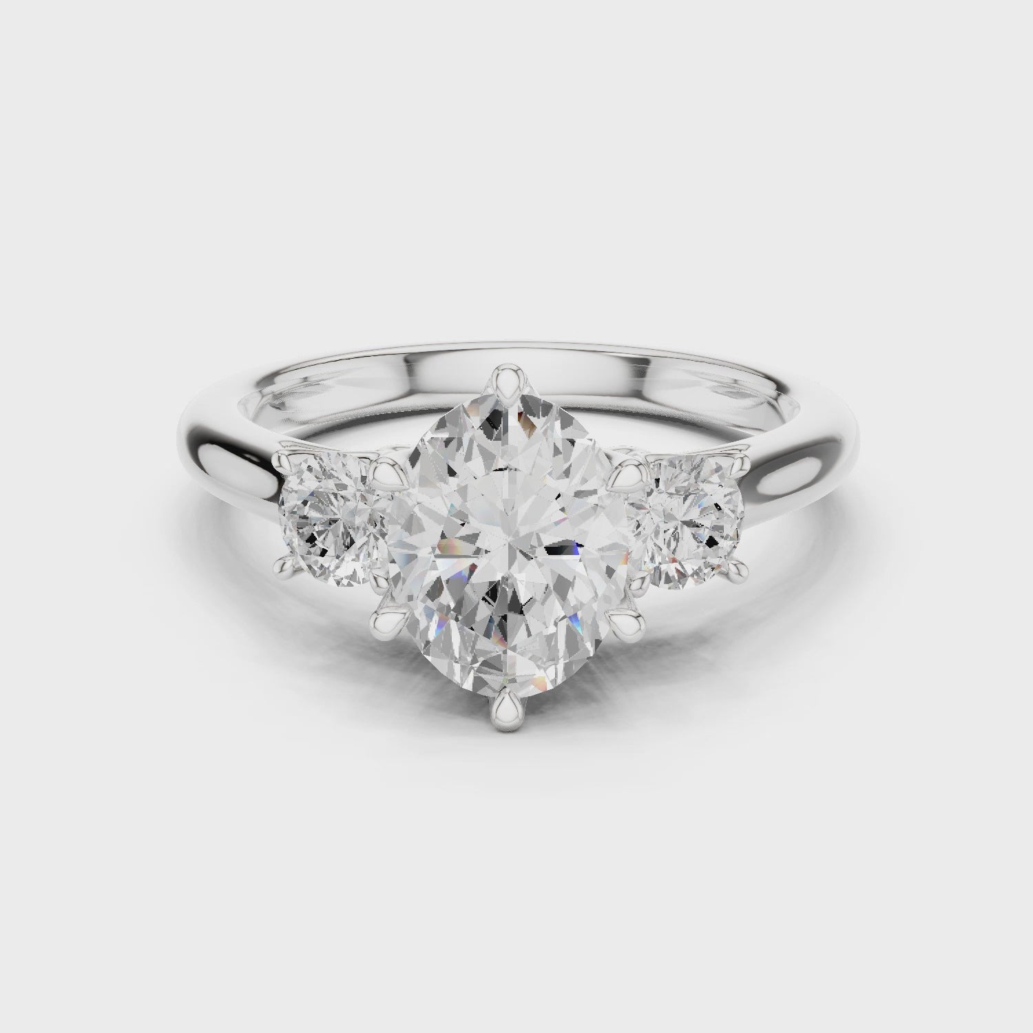 Oval-Cut Three-Stone Engagement Ring