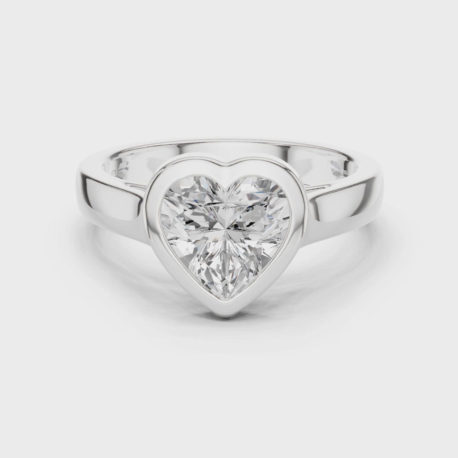 Heart Cut Solitaire Engagement Ring with Bezel Setting
