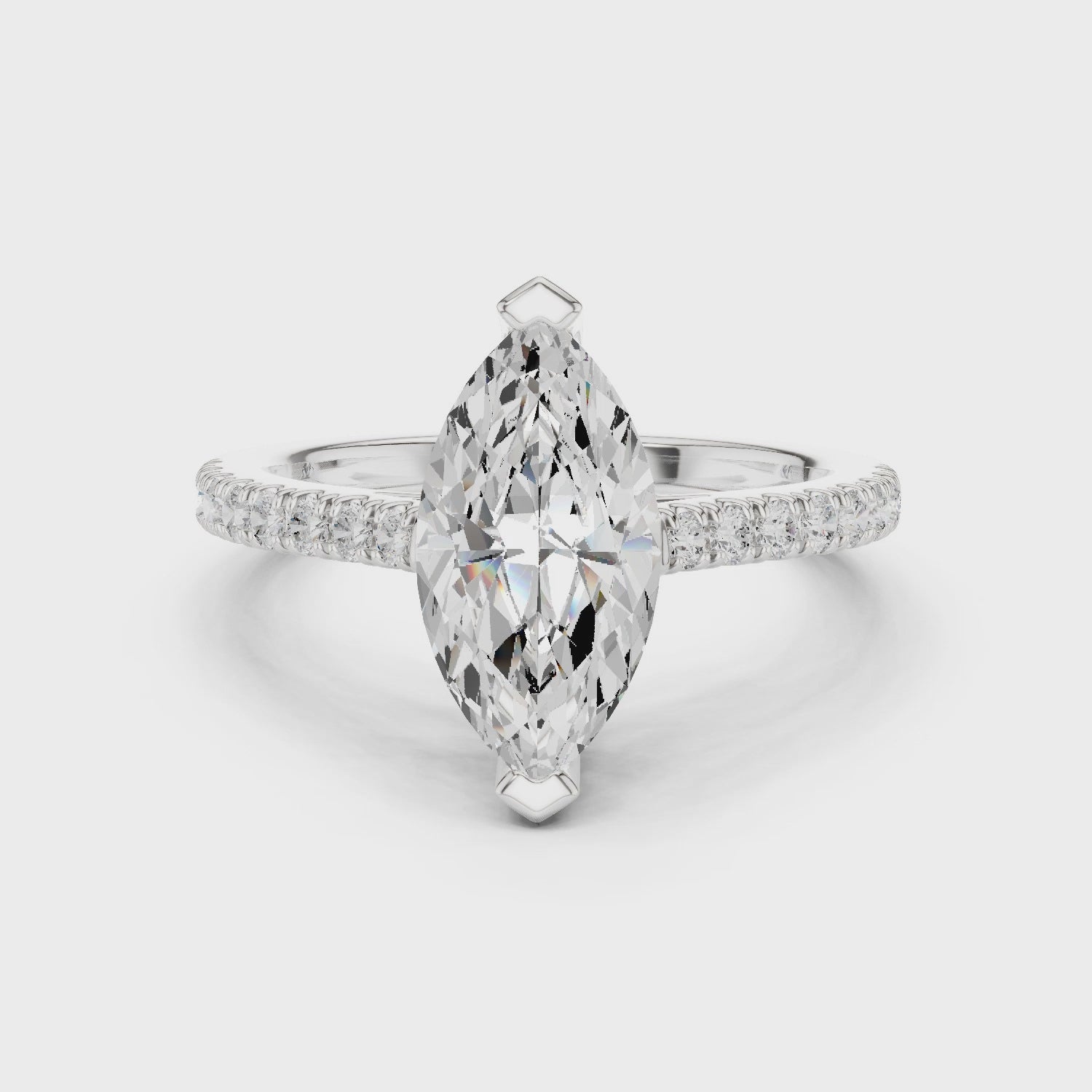 Marquise Engagement Pavé Ring